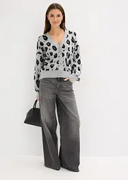 Gilet en maille léopard, bonprix