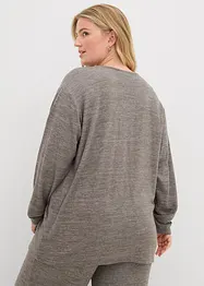 Sweat-shirt long aspect maille, bonprix