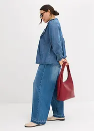 Blouse en jean à volants, bonprix