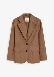 Blazer mit Fischgratmuster und Wollanteil, bonprix