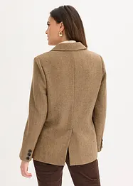 Blazer mit Fischgratmuster und Wollanteil, bonprix