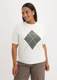 T-shirt manches coudes avec imprimé et sequins, bonprix
