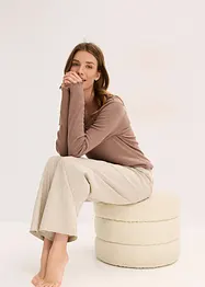 Loungewear Rippshirt mit gewebter Hose, bonprix