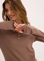 Pyjama avec un T-shirt côtelé et un pantalon tissé, bonprix