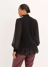 Feinstrickpullover mit Blusen-Einsatz, bonprix