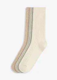 Socken mit Rippe und Flauschgarn (3er Pack), bonprix