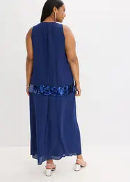 Robe longue en georgette fine avec sequins, bonprix