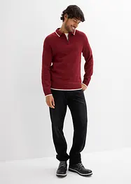 Pull col polo en coton recyclé majoritaire, bonprix