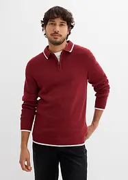 Pull col polo en coton recyclé majoritaire, bonprix