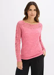 T-shirt manches longues en dentelle, bonprix