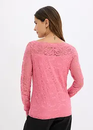 T-shirt manches longues en dentelle, bonprix