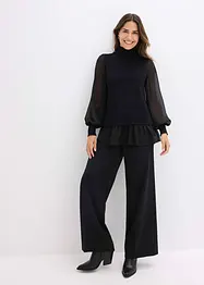 Feinstrickpullover mit Blusen-Einsatz, bonprix