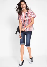 Jeans Bermuda Mid Waist mit gekrempeltem Saum, bonprix