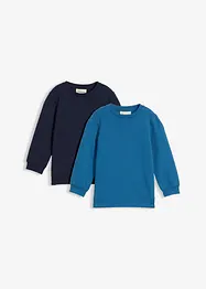 Lot de 2 sweats en coton mélangé, bonprix