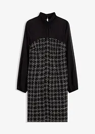 Minikleid aus Bouclé mit Chiffon Ärmeln, bonprix