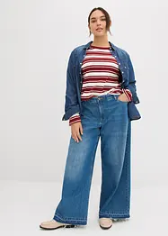Wide-Leg-Jeans Mid Waist, Bequembund, bonprix