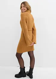 Kurzes Ripp-Strickkleid mit Rollkragen, bonprix