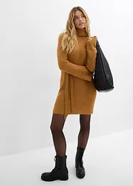 Kurzes Ripp-Strickkleid mit Rollkragen, bonprix