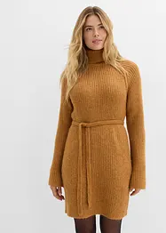 Kurzes Ripp-Strickkleid mit Rollkragen, bonprix
