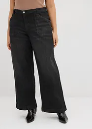 Wide-Leg-Jeans Mid Waist mit aufgesetzten Taschen, bonprix