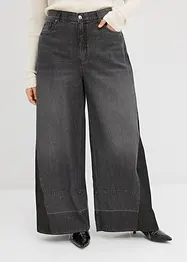 Jean large à taille haute avec empiècement, bonprix