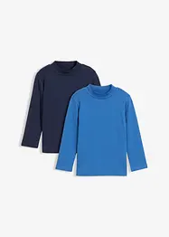 Langarmshirt mit Stehkragen aus reiner Bio-Baumwolle (2er Pack), bonprix