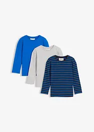 Langarmshirt mit Bio-Baumwolle (3er Pack), bonprix
