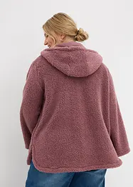 Veste en sherpa coupe trapèze avec fentes latérales, bonprix