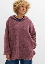 Veste en sherpa coupe trapèze avec fentes latérales, bonprix