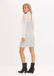 Robe courte en maille bouclette avec manches en mousseline, bonprix
