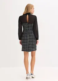 Minikleid aus Bouclé mit Chiffon Ärmeln, bonprix