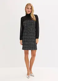 Minikleid aus Bouclé mit Chiffon Ärmeln, bonprix