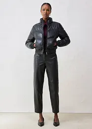 Leder-Steppjacke aus Lammnappa, bonprix