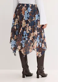Jupe midi asymétrique en voile imprimé, bonprix