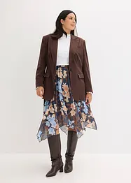 Jupe midi asymétrique en voile imprimé, bonprix