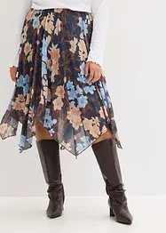 Jupe midi asymétrique en voile imprimé, bonprix