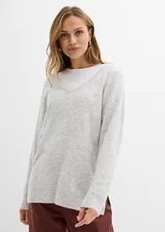 Oversize Longpullover mit Seitenschlitzen, bonprix