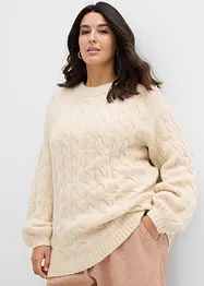 Pull oversize à motif torsadé, bonprix
