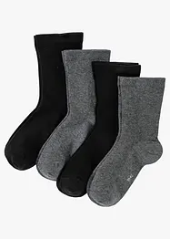 Socken mit druckfreiem Bündchen mit Bio Baumwolle (4er Pack), bonprix
