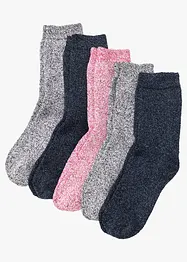 Lot de 5 paires de chaussettes thermiques en éponge, bonprix