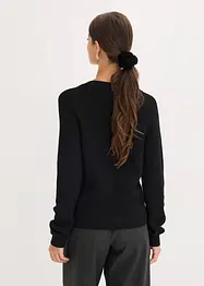 Ripp-Pullover aus fließendem Viskose-Mix, bonprix