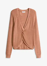 Ripp-Pullover aus fließendem Viskose-Mix, bonprix