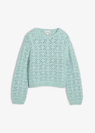 Pull en grosse maille à broderie ajourée, bonprix