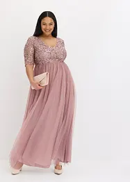 Abendkleid aus zartem Tüll mit Paillettenstickerei, bonprix