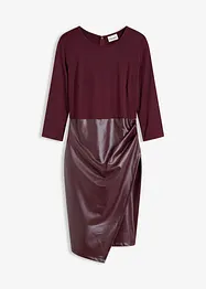 Lederimitat-Kleid mit Jersey-Oberteil, bonprix