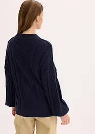 Pull oversize à motif torsadé, bonprix