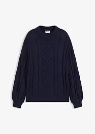 Pull oversize à motif torsadé, bonprix