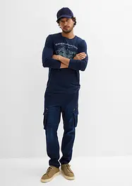 Jogger droit effet jean et poches cargo, Regular, bonprix