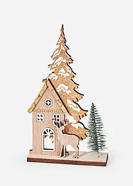 Maison en bois avec sapins, bonprix