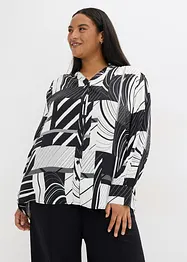 Chemisier en satin avec passepoils contrastants, bonprix